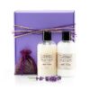 purple gift box with lavender body lotion lavender body wash lavender sachet