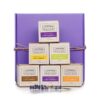 Lavender Connection lavender soy candle gift box with six 2 fl oz votive candles in assorted Signature Scents